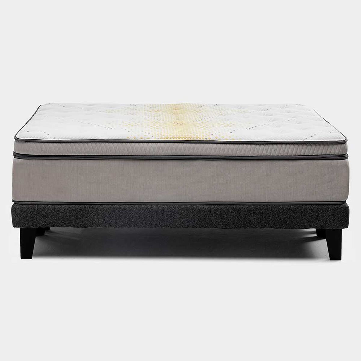 Cama Europea Simmons 2 Plazas Sky + Respaldo + 2 Veladores