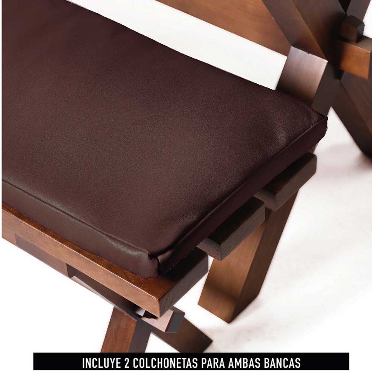 Juego de Comedor Latam Home Sevilla Granada 2 Sillas + 2 Bancas PU Chocolate