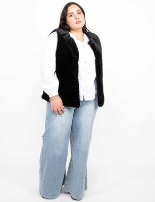 Imagen 2 del producto Chaqueta Peluda Sin Mangas Mujer Extralindas Negro