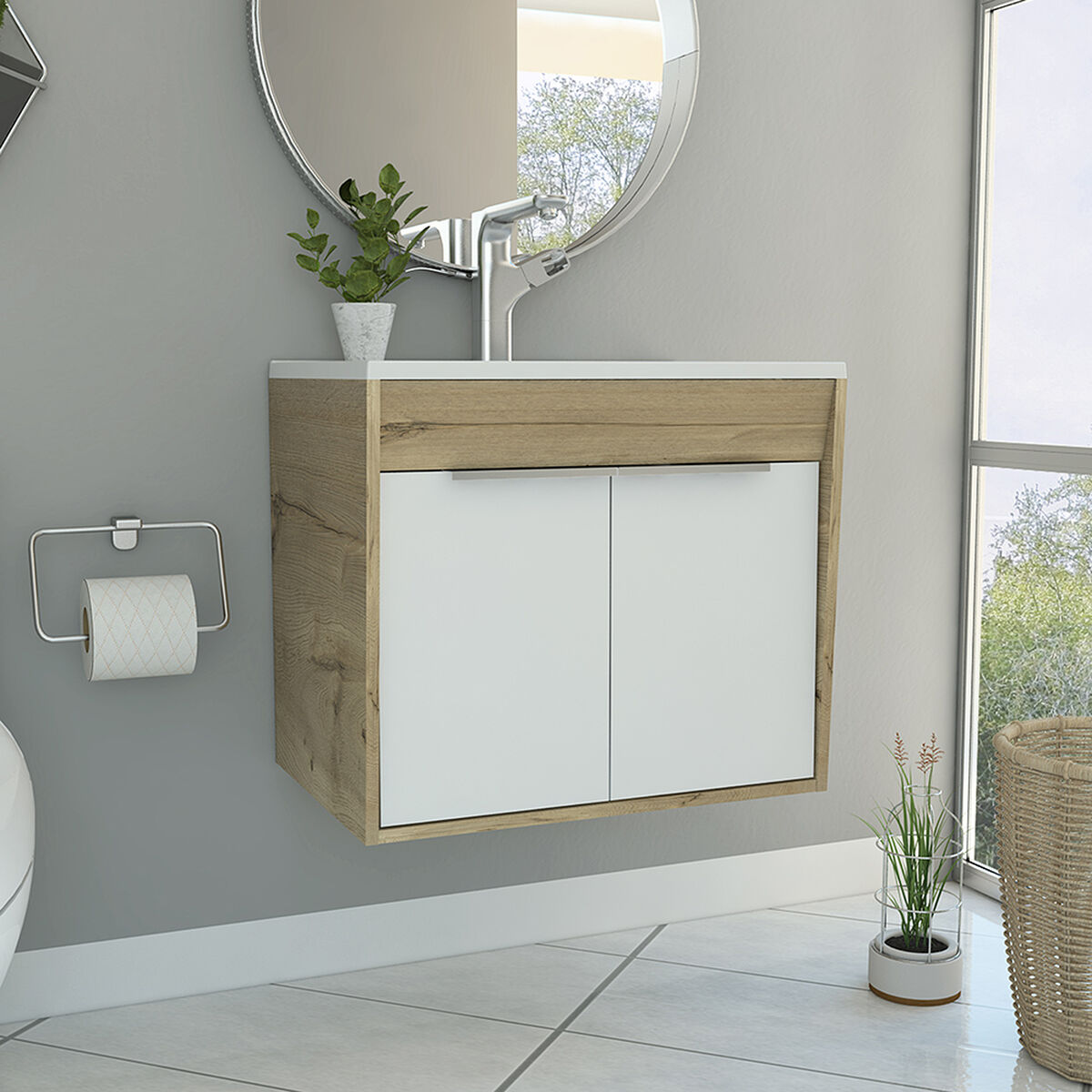 Mueble Lavamanos TuHome Carter Flotante Duna-Blanco