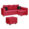 Juego de Living Dise&ntilde;o A&M Home Antonella Sof&aacute; 3 Cuerpos + Butaca 1 Cuerpo + Pouf 1 Cuerpo  Burdeo