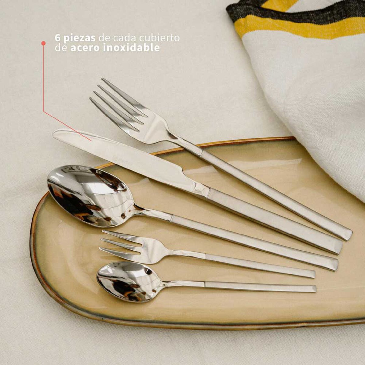 Set de Cuchillería Simplit Puglia 30 Piezas Blanco