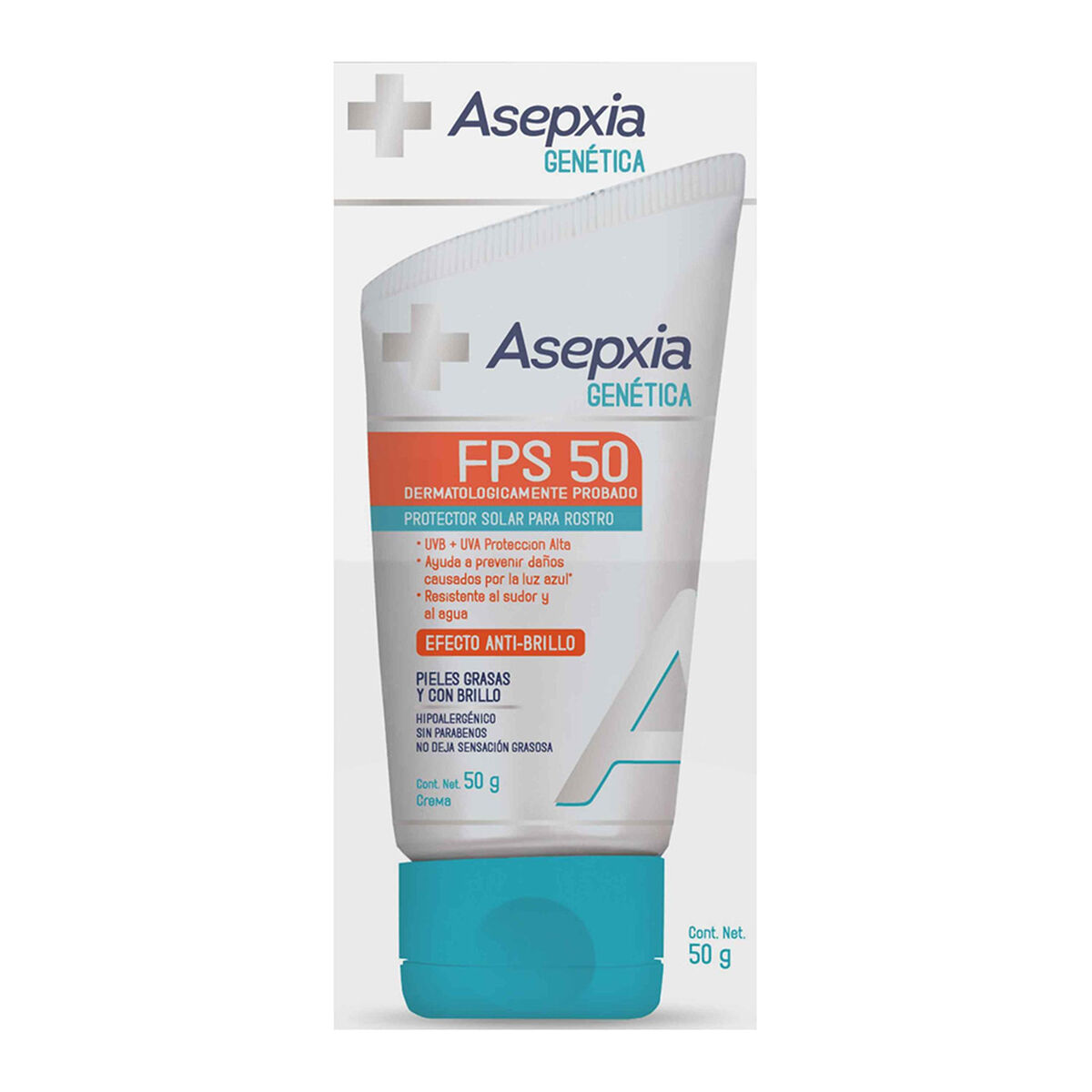 Asepxia Gen Protector Solar para Rostro FPS 50 50 gr