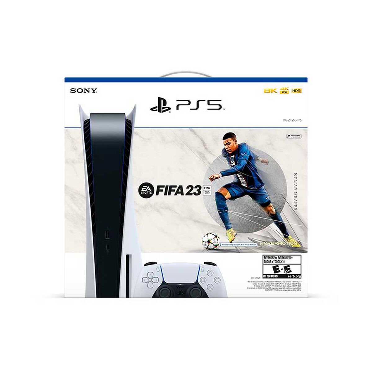 Combo Consola Sony PlayStation 5 con Disco + Juego FIFA 23 + Control Inalámbrico PS5 DualSense Negro