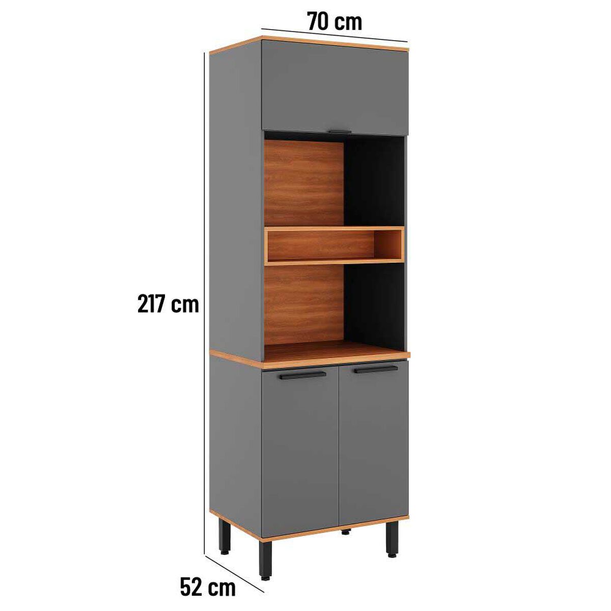 Despensa Cocina Roca Casta&ntilde;a 3 Puertas Canela Ceniza