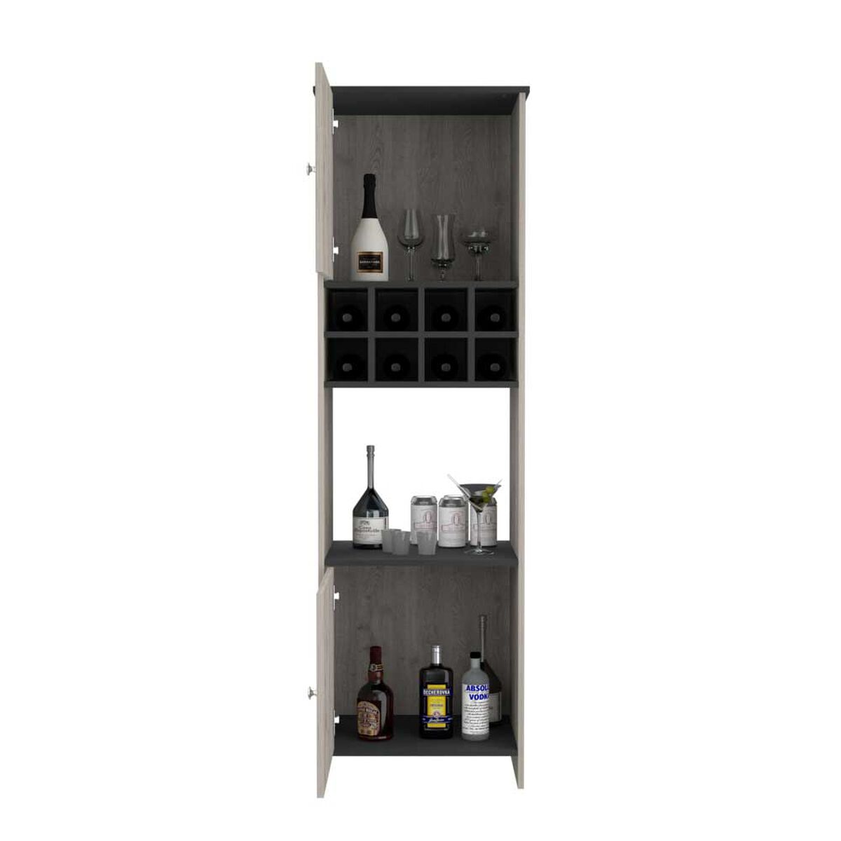 Bar TuHome Bi Color Ceniza Wengue 2 Puertas