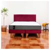 Cama Europea Latam Home Base Dividida 2 Plazas Zen Best Burdeo + Respaldo