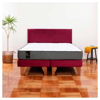 Imagen 1 del producto Cama Europea Latam Home Base Dividida 2 Plazas Zen Best Burdeo + Respaldo