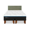 Cama Europea CIC Green Infinity King + 1 Respaldo Villarrica Olivo