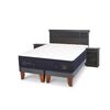 Cama Europea CIC Base Normal King S&uacute;per Premium + Respaldo + 2 Veladores Dublin