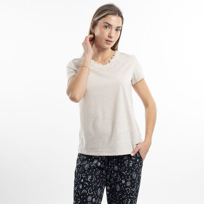 Polera de Pijama Manga Corta Jersey Mujer Portman Club