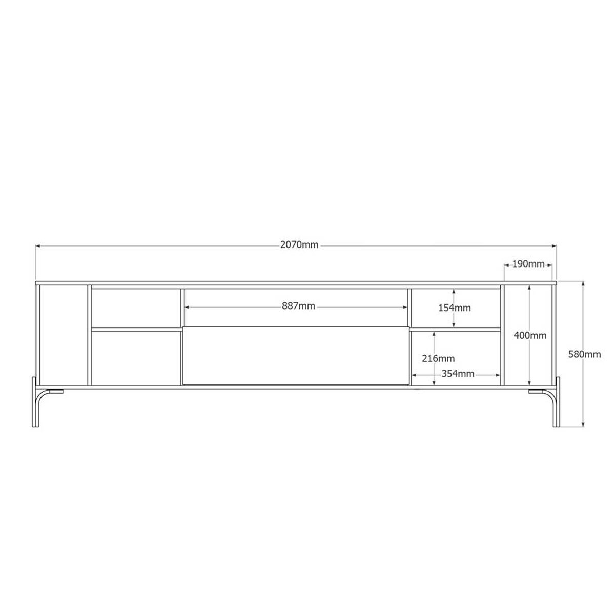 Rack TV Onessta Albi hasta 85" Jequitiba