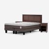 Cama Europea Rosen Base Dividida King New Style 6 + Respaldo + 2 Veladores Rachel