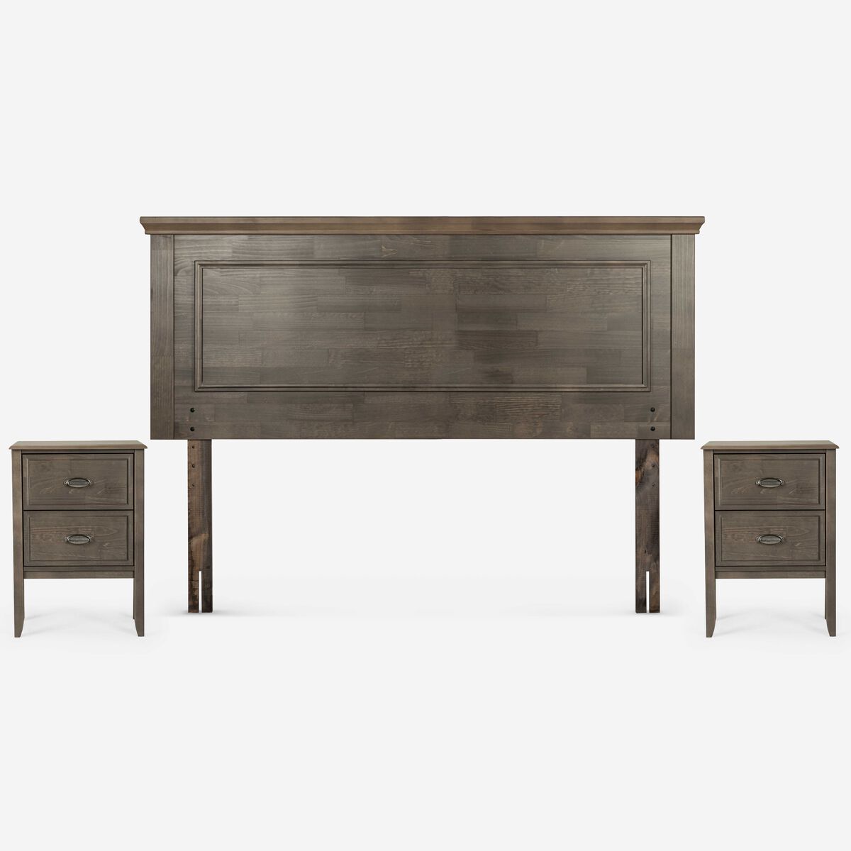 Cama Europea Rosen Base Dividida 2 Plazas Anna + Respaldo + 2 Veladores