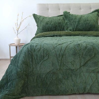 DORAL Cubrecama Doral 2 Plazas Jacquard Liso Verde