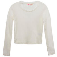 Polera Manga Larga de Algodón Niña Mila Crudo, Lila