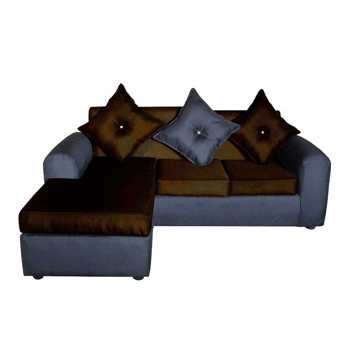 Sof&aacute; Modular Muebles MYM Marcia 4 Cuerpos Negro Caf&eacute;