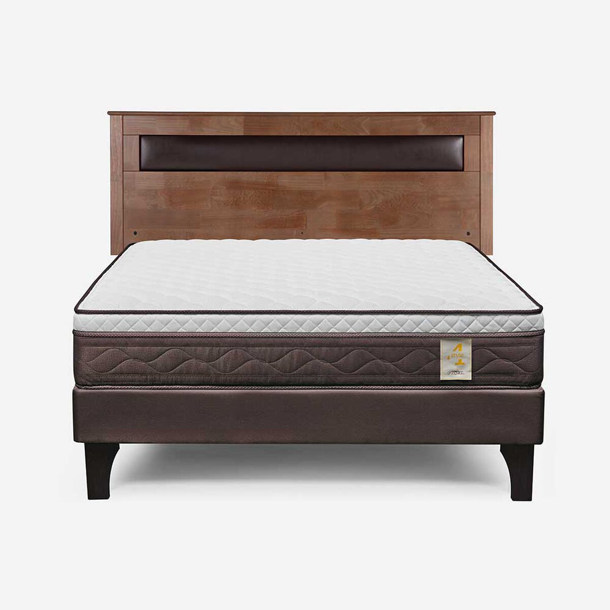 Cama Europea Rosen 2 Plazas New Style 4 Plus + Respaldo Ferrara