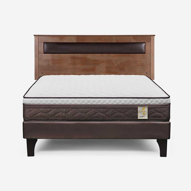 Cama Europea Rosen 2 Plazas New Style 4 Plus + Respaldo Ferrara