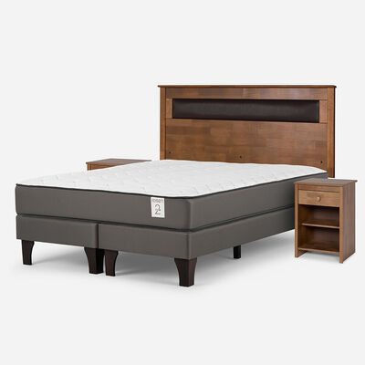 Imagen 2 del producto Cama Europea Rosen King New Style 2 Plus + Respaldo + 2 Veladores Ferrara