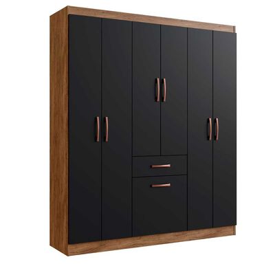 Imagen 1 del producto Closet Altavisión 5806 Negro Castaña 6 Puertas 1 Cajon