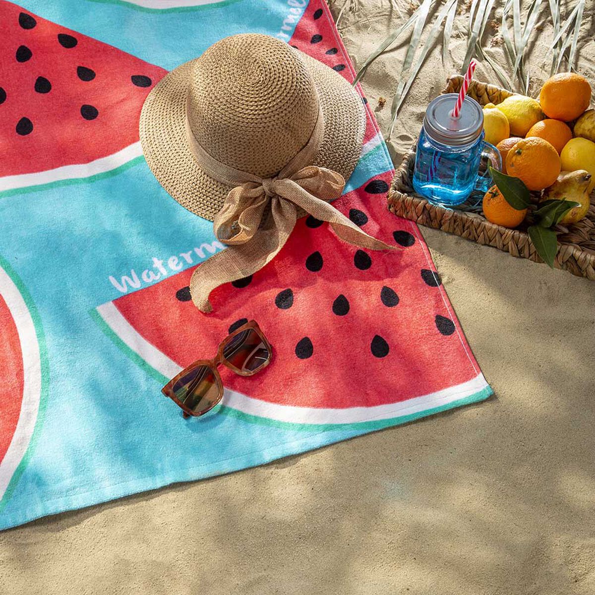 Toalla de Playa Velour Casanova Watermelon 75 x 150 cm