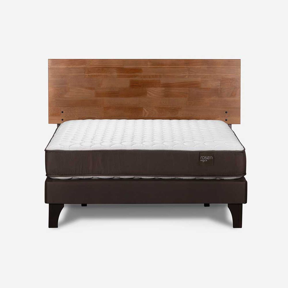 Cama Europea Rosen 2 Plazas Ergo T + Respaldo Tabor Caf&eacute;