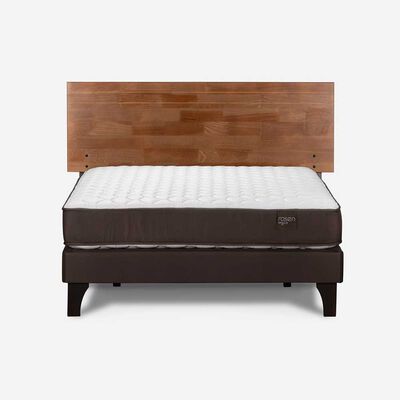 Cama Europea Rosen 2 Plazas Ergo T + Respaldo Tabor Café