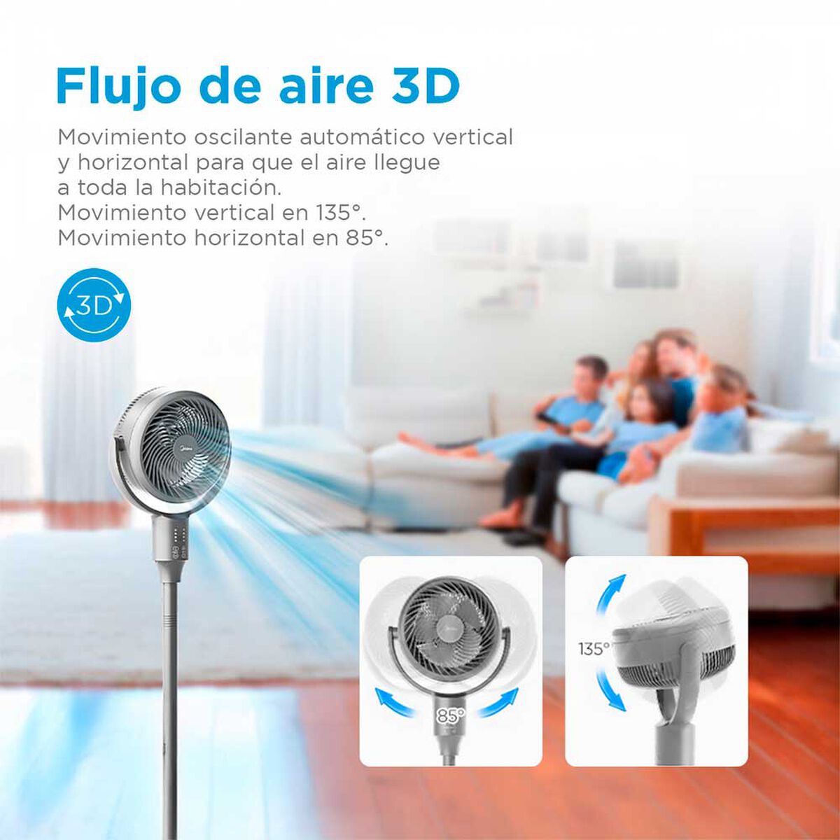 Ventilador de Pedestal Midea MF-P7DWT
