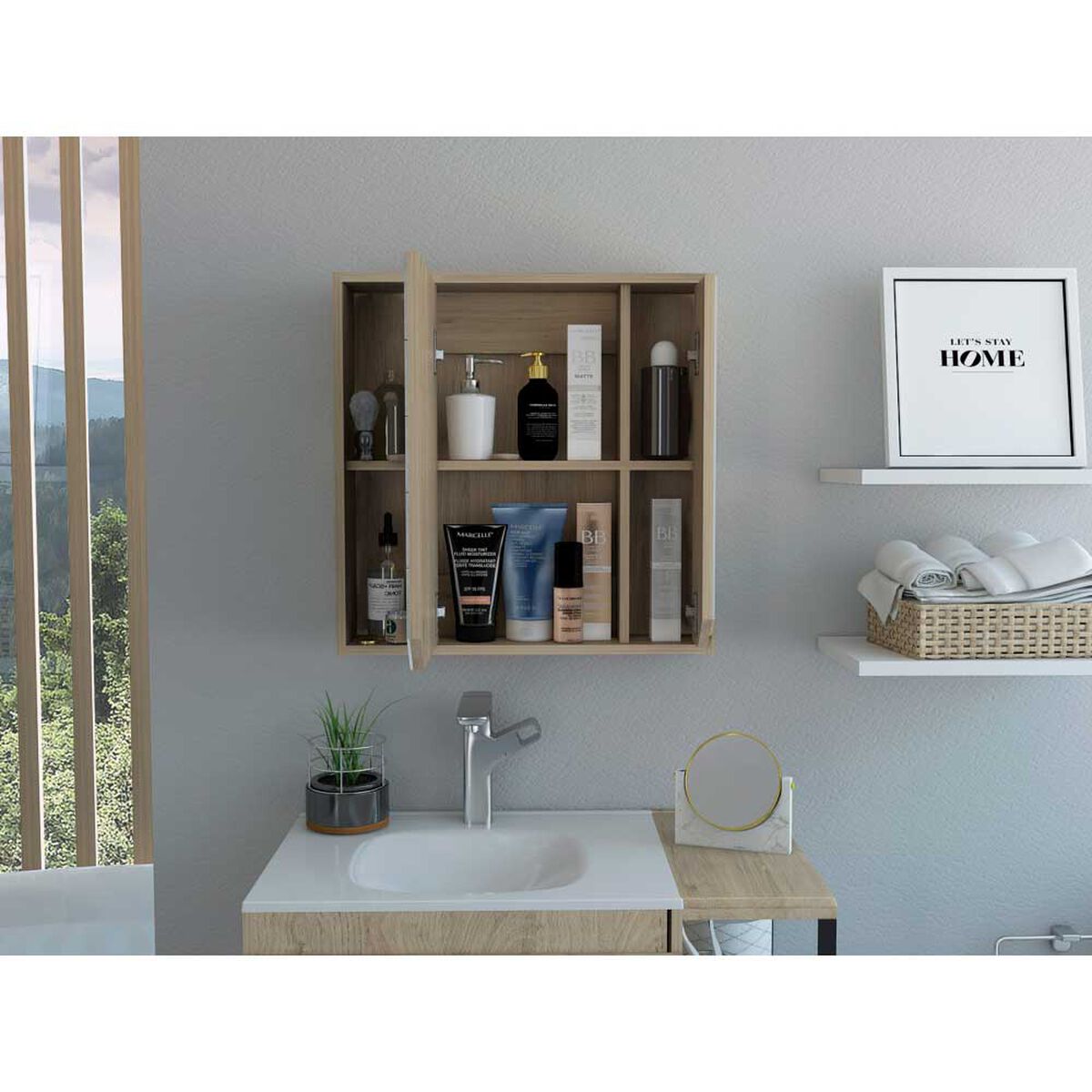 Botiqu&iacute;n con Espejo TuHome Ara 2 Puertas Rovere