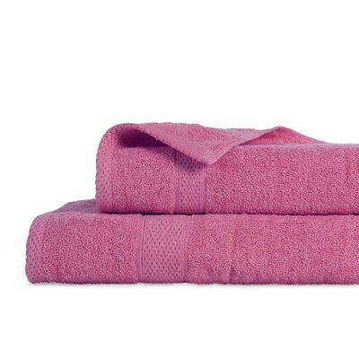 Set 2 Toallas de Baño Plumetti Colorix 68 x 137 cm Fucsia