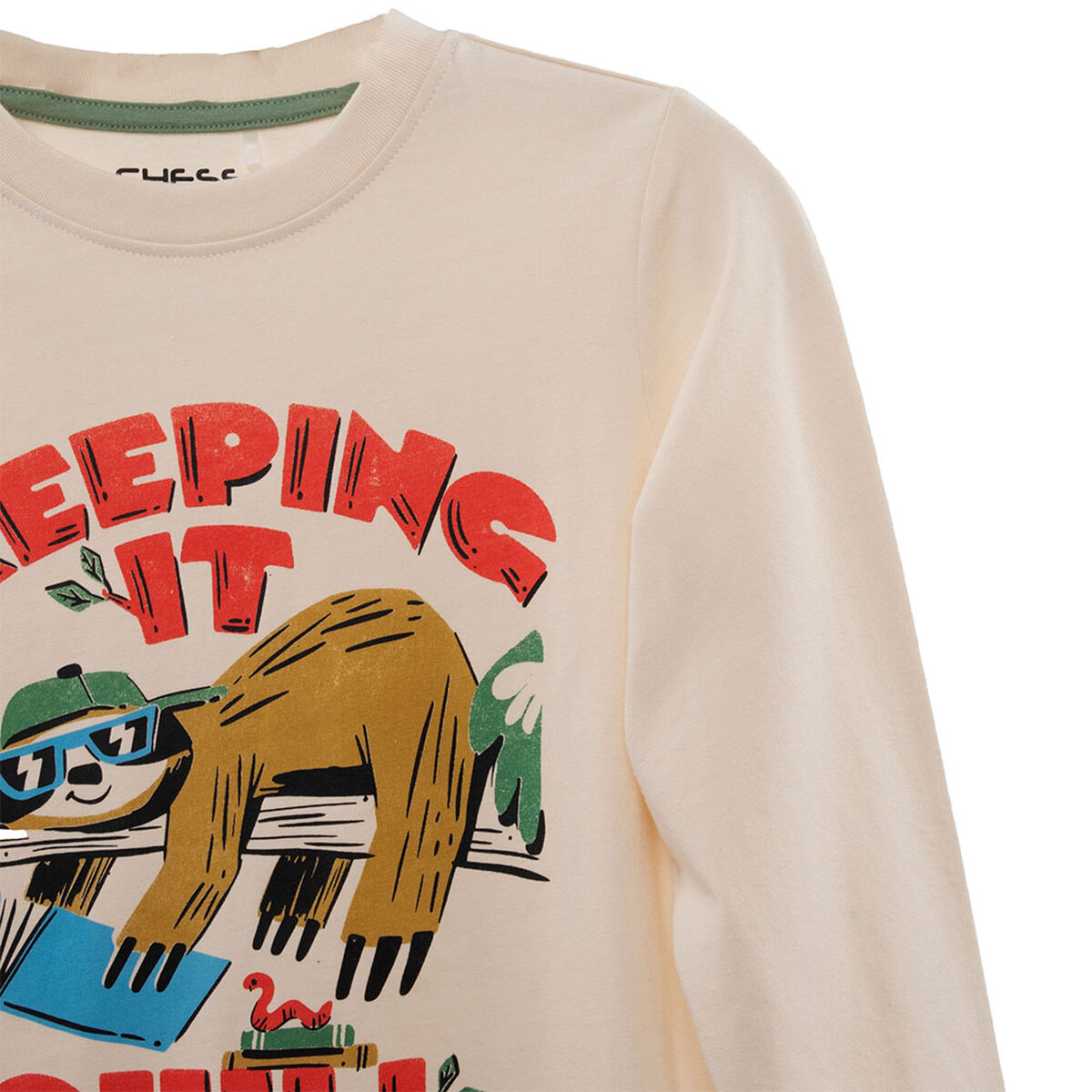 Polera Manga Larga de Algodón Niño Chess