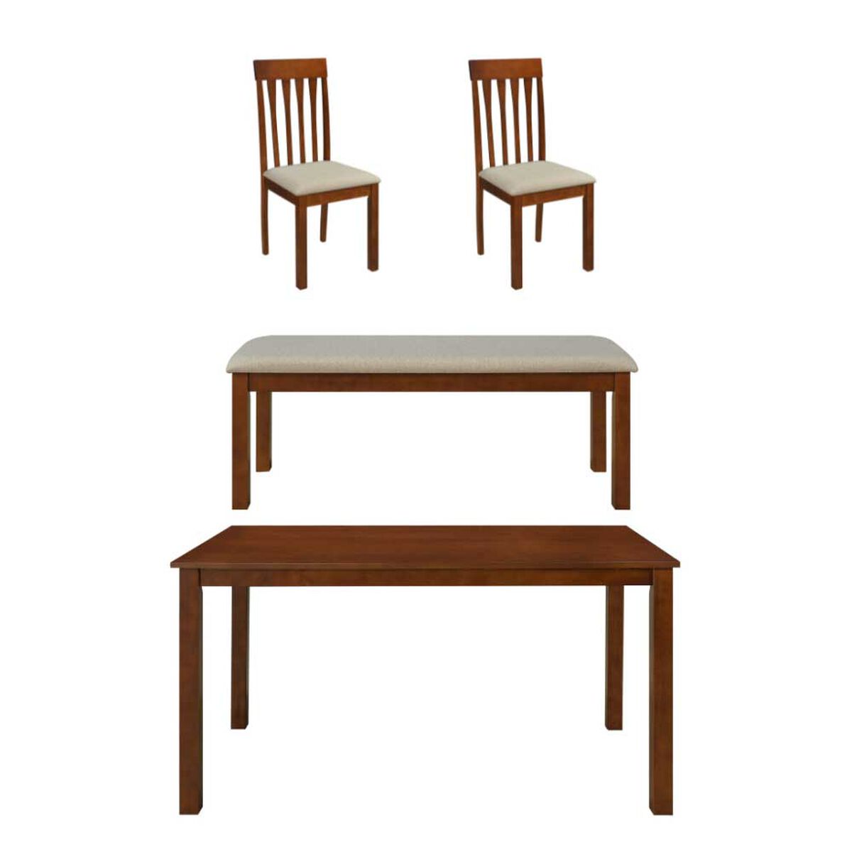Juego de Comedor Fm Furniture Qatar M1400 2 Sillas 2 Bancas