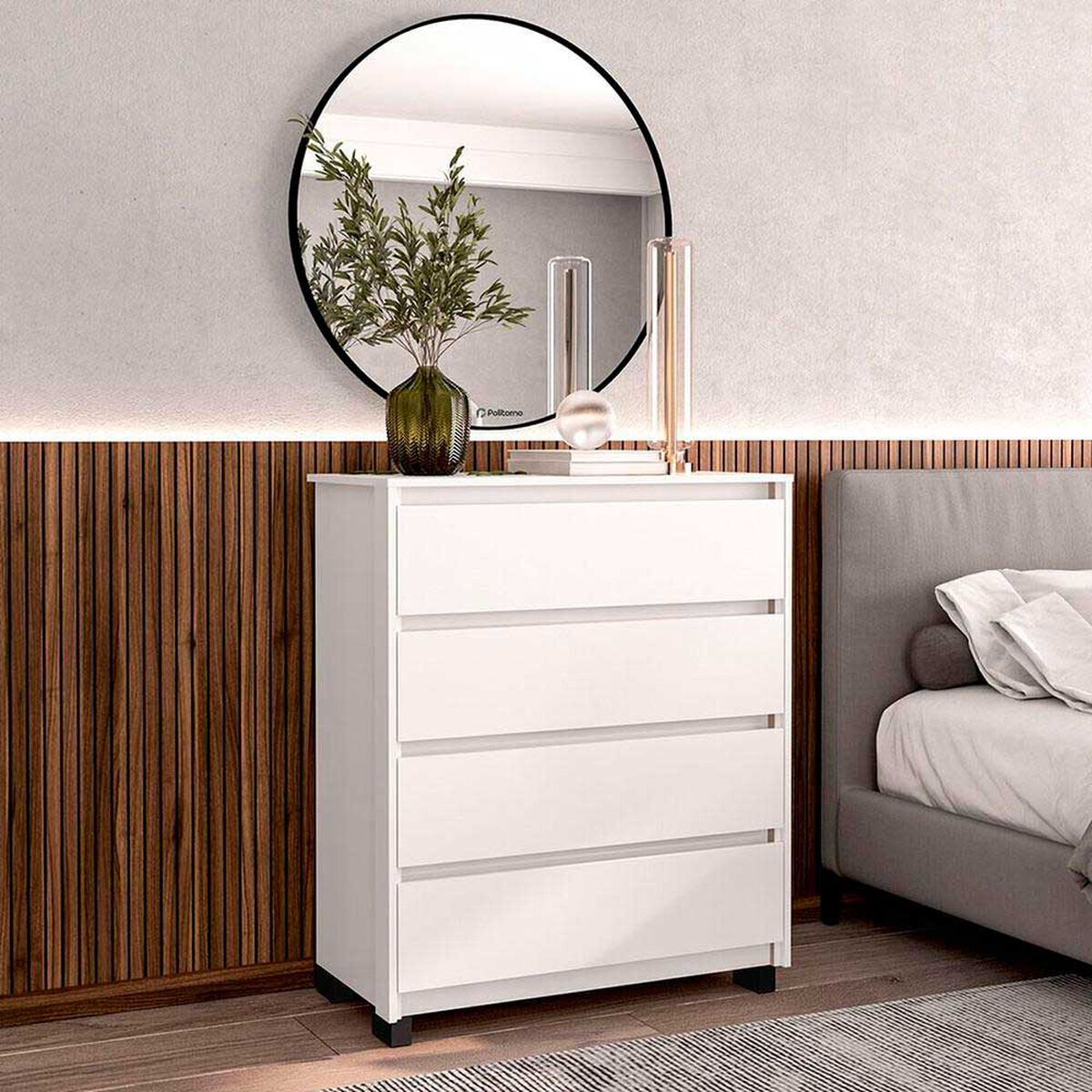 C&oacute;moda Vekkahome Coimbra 4 Cajones Blanco