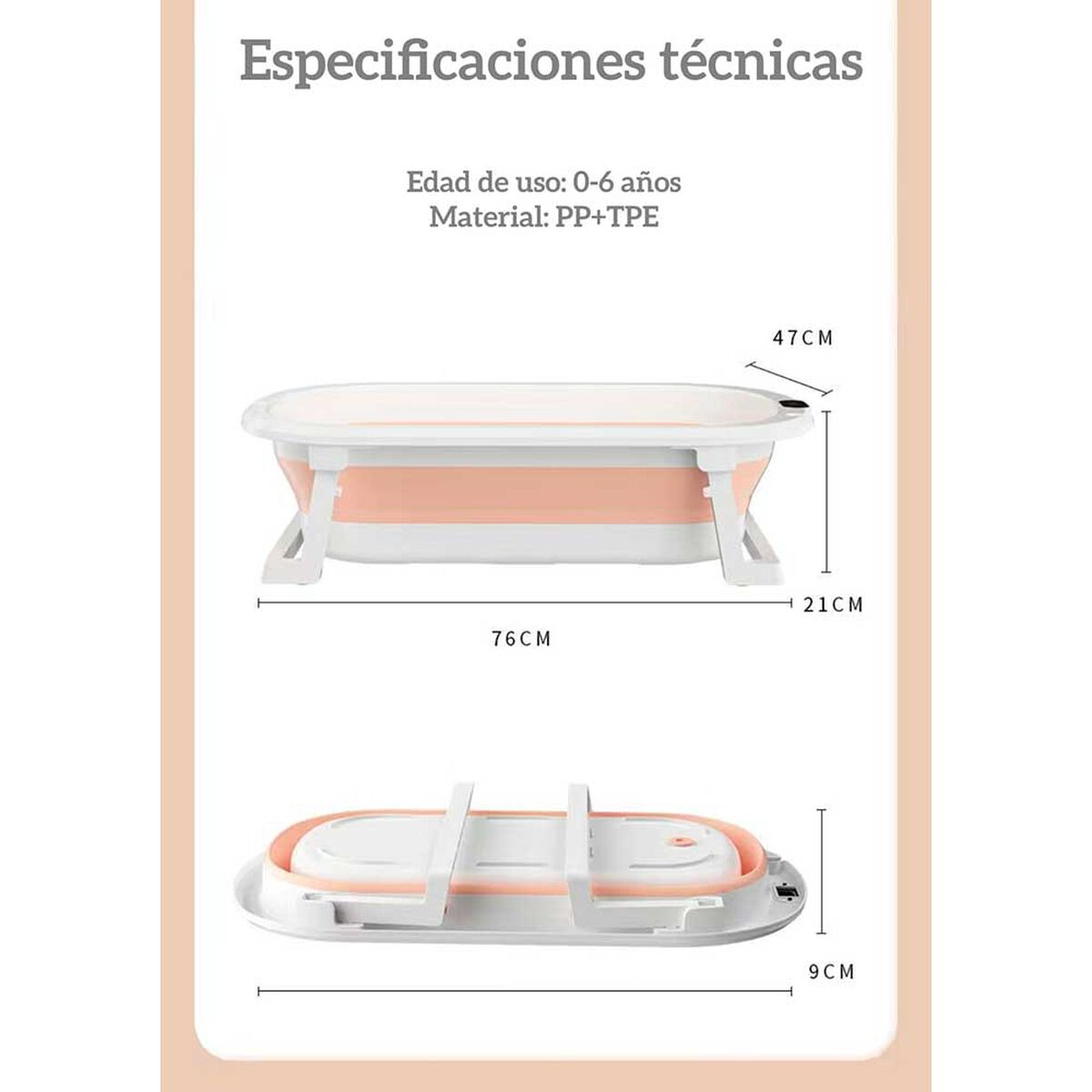 Bañera Plegable con Cojín y más Accesorios Rosada Lubabycas