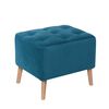 Pouf Latam Home Lyon Tela Velvet Azul Petróleo