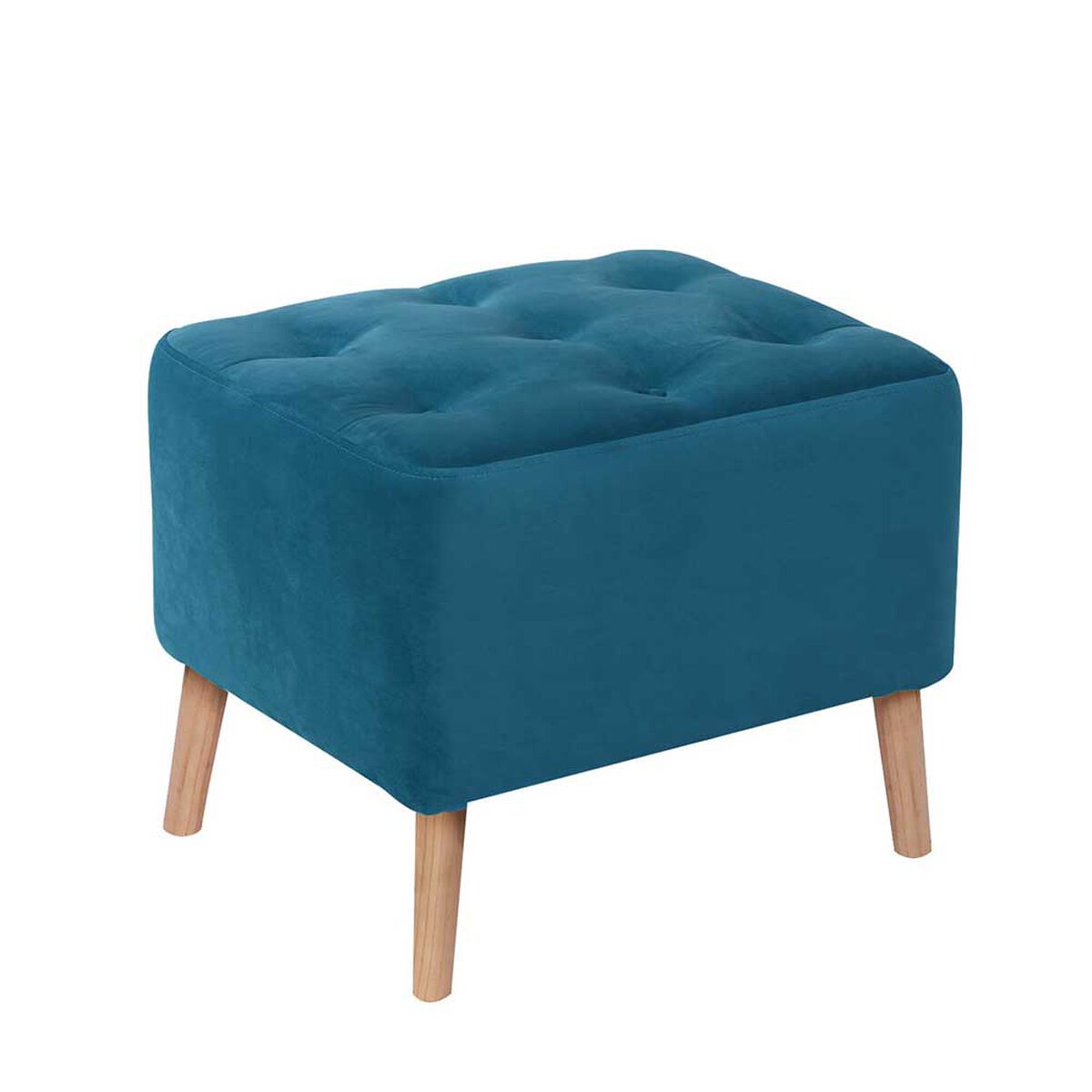 Pouf Latam Home Lyon Tela Velvet Azul Petróleo
