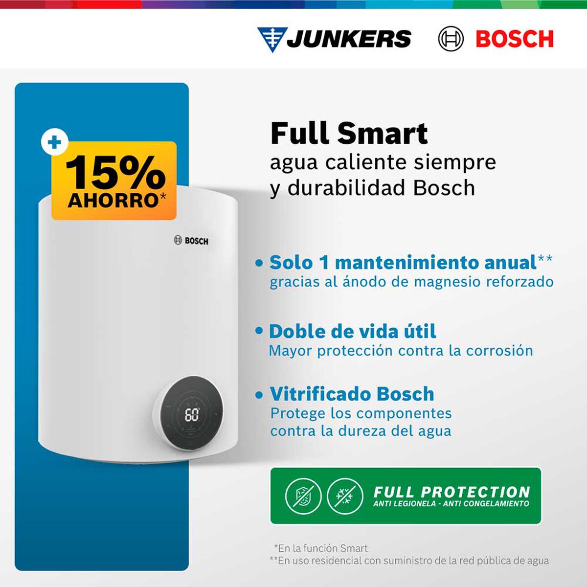 Termo el&eacute;ctrico 50 litros Smart Bosch Tronic 4000 T