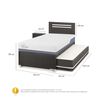 Cama Nido CIC 1,5 Plazas Excellence Plus + Respaldo + Velador Munich