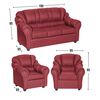 Juego de Living Muebles M&E Natoga Sofá 3 Cuerpos + Dos Sillones 1 Cuerpo Burdeo