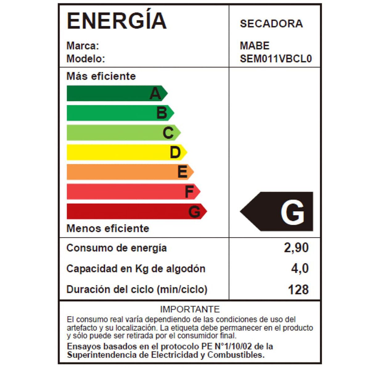 Secadora Mabe Sem011Vbcl0 11 kg Diamond gray