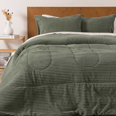 Imagen 1 del producto Plumón Mashini Corduroy Coral Sherpa 2 Plazas Celeste