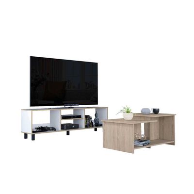 Imagen 2 del producto Combo Rack TV65 + Mesa de Centro TuHome Nomik Rovere Blanco