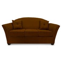 Sofá Elegant Detail Oregon 3 Cuerpos Tela Café