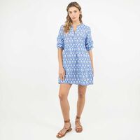 Vestido Estampado Corto Mujer Alma Azul