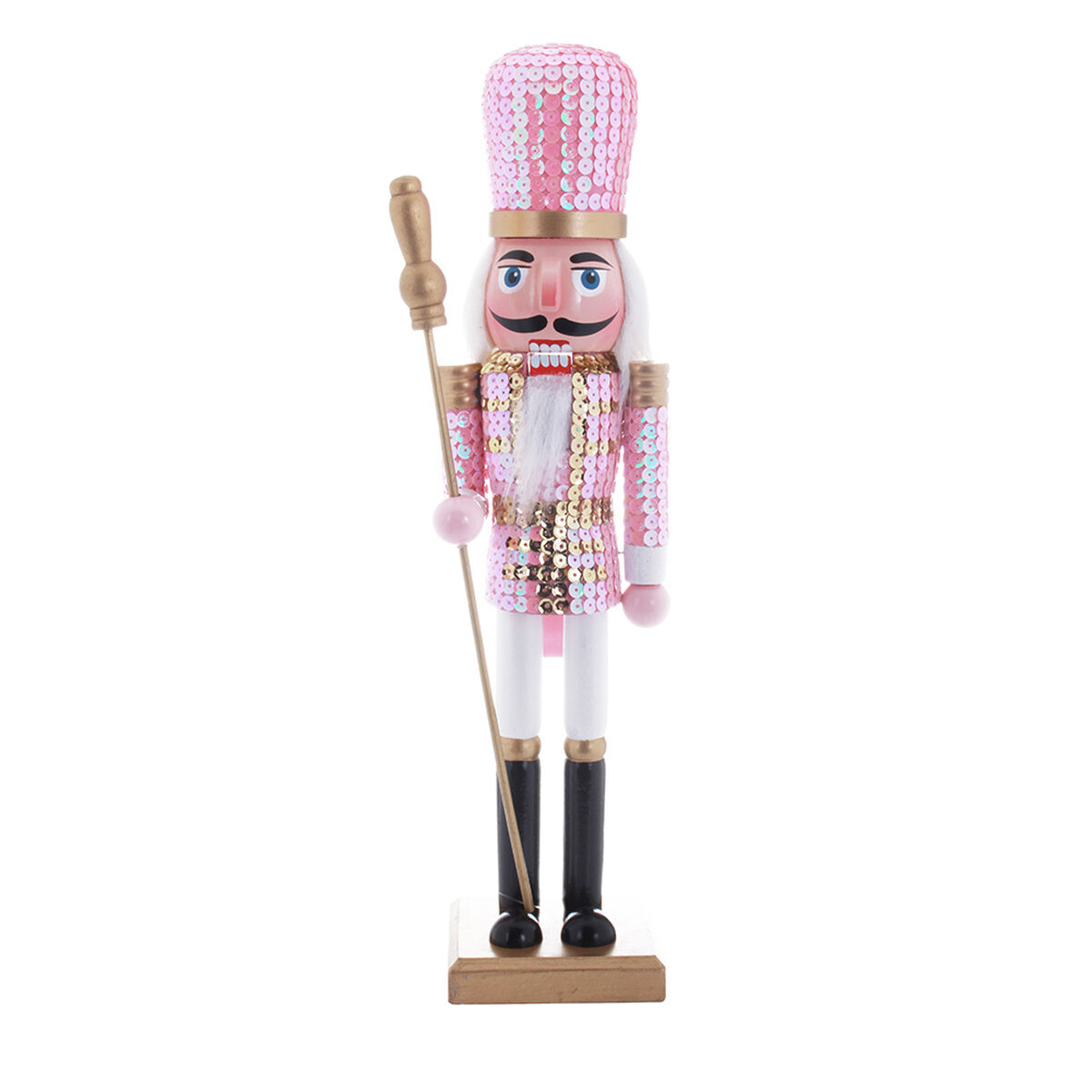 Adorno Navideño Casanova Figura Cascanueces Rosado 38 cm