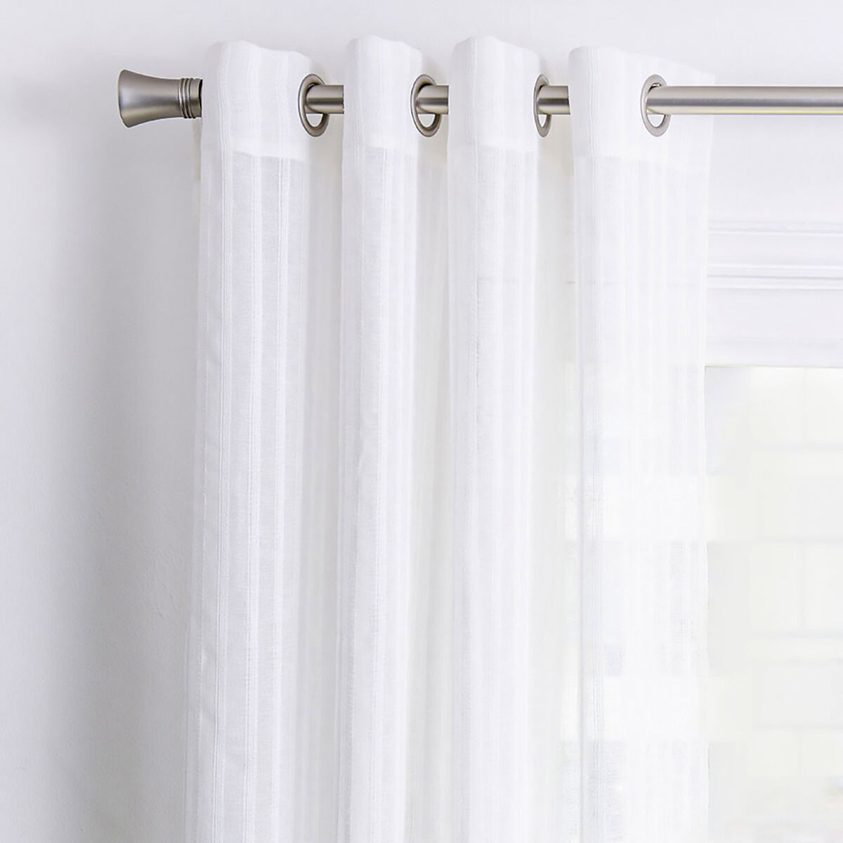 Cortina Velo Fabrics Bordado Lineas 140 x 220 cm Blanco