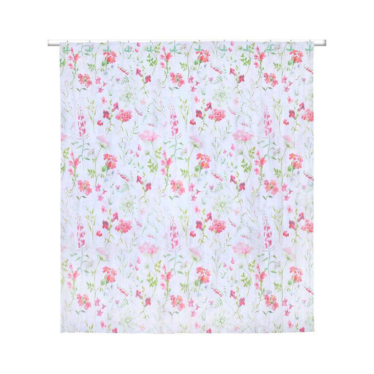 Set Cortina de Ba&ntilde;o 2 Piezas Mashini Flores Rojo