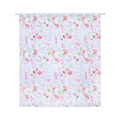 Set Cortina de Ba&ntilde;o 2 Piezas Mashini Flores Rojo