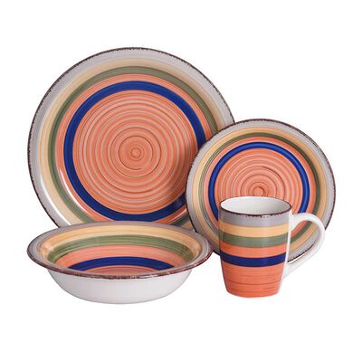 Set de Vajilla Cuisine by Idetex Zanse 24 Piezas Naranjo